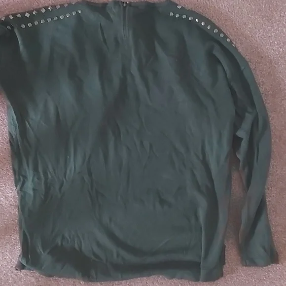 I.D.O. Rhinestoned Green Sweater - Picture 3 of 3